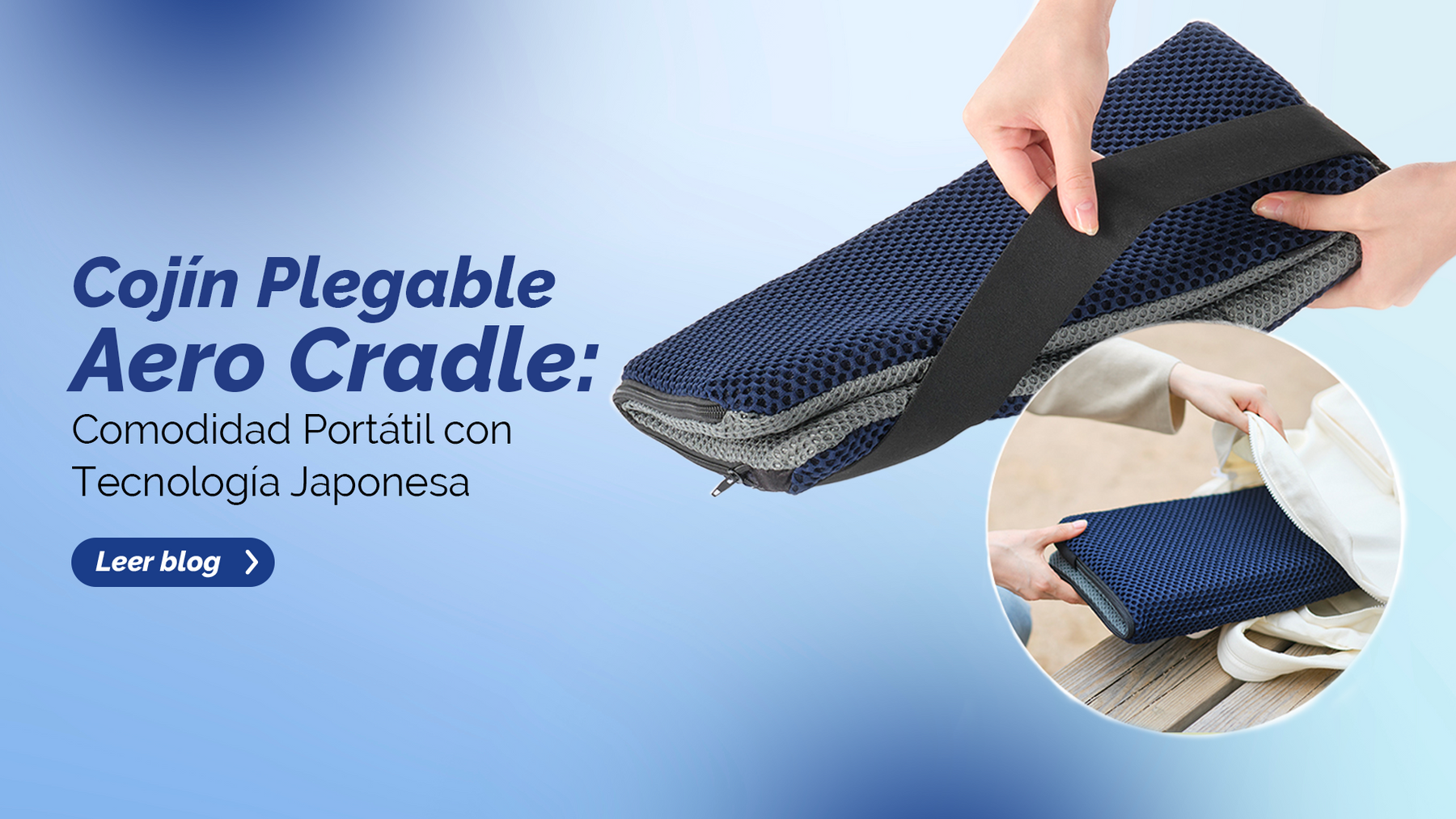 Cojín Plegable Aero Cradle: Comodidad Portátil con Tecnología Japonesa