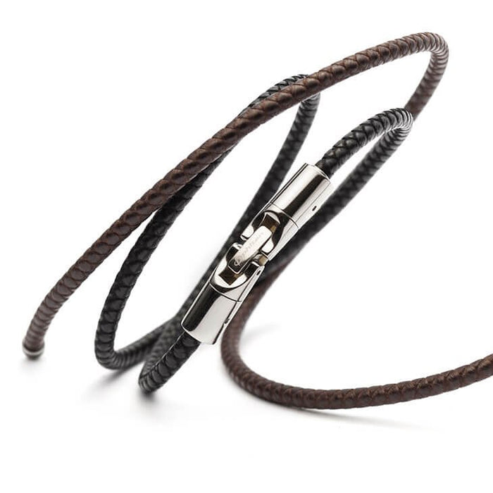 Pulsera Leather touch con titanio x100 Piel
