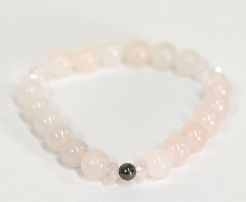 Pulsera de Cuarzo Rosa 17cm