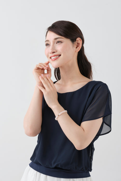 Pulsera de Cuarzo Rosa 17cm