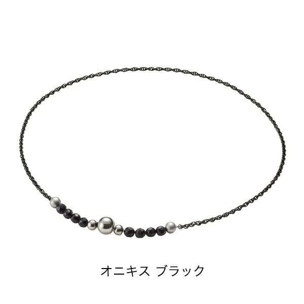 Collar de Cadena de Titanio Ónix/Cristal