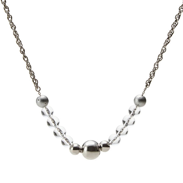 Collar de Cadena de Titanio Ónix/Cristal