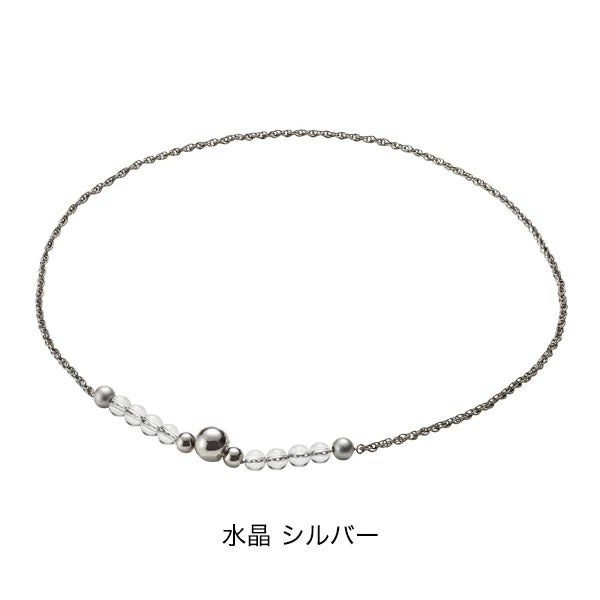 Collar de Cadena de Titanio Ónix/Cristal